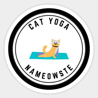 Nameowste Cat Yoga Trendy Design Sticker